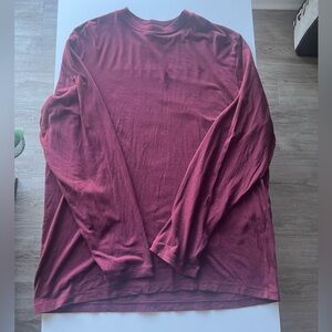 Skims Men’s Classic Long Sleeve Shirt - Maroon - Size Medium
